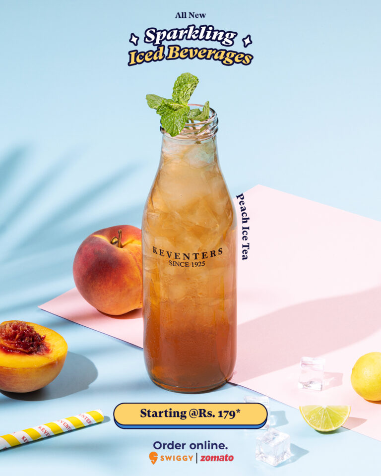 Keventers Sparkling Iced Beverage Peach Ice Tea